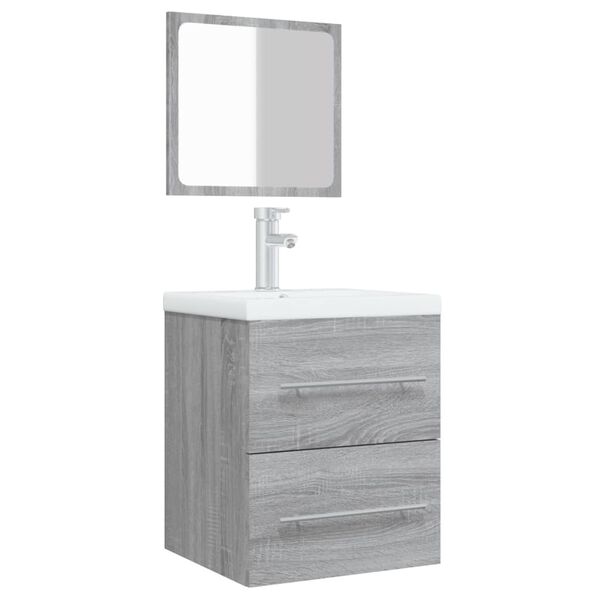 vidaXL Armoire de salle de bain avec miroir Sonoma gris 41x38,5x48 cm