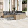 vidaXL Salon de jardin avec coussins 10 pcs beige r&eacute;sine tress&eacute;e