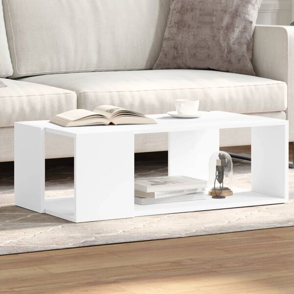 vidaXL Table basse blanc 89,5x48x30 cm bois d&rsquo;ing&eacute;nierie