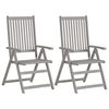 vidaXL Chaises inclinables de jardin lot de 2 et coussins Bois acacia