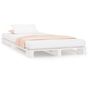 vidaXL Lit de palette sans matelas blanc bois massif