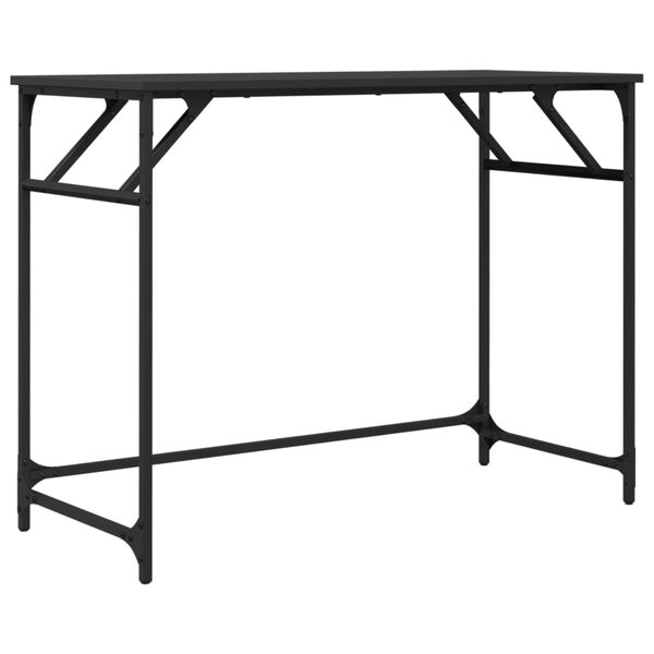 vidaXL Bureau noir 100x45x76 cm bois ing&eacute;nierie acier enduit de poudre