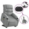 vidaXL Fauteuil de massage inclinable Gris clair Tissu