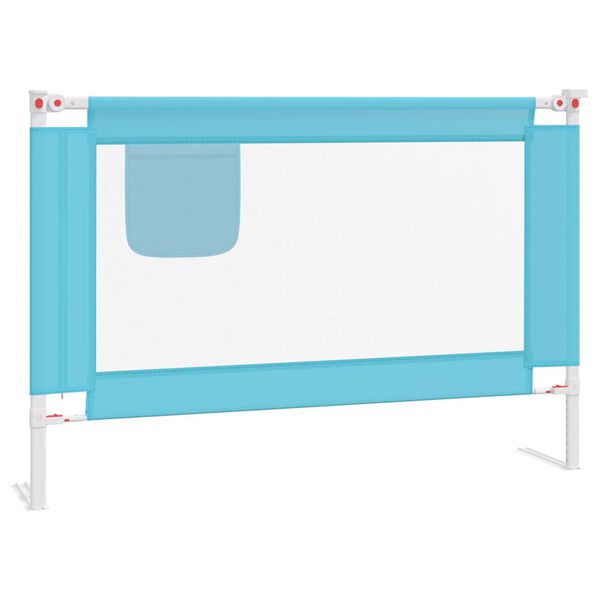 vidaXL Barri&egrave;re de s&eacute;curit&eacute; de lit d'enfant Bleu 100x25 cm Tissu