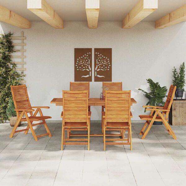 vidaXL Ensemble de salle &agrave; manger pour jardin 7 pcs Marron