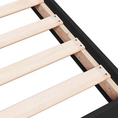 vidaXL Cadre de lit sans matelas noir 135x190 cm bois d'ingénierie