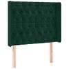 vidaXL T&ecirc;te de lit avec oreilles Vert fonc&eacute; 93x16x118/128 cm Velours