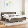 vidaXL Sommier &agrave; lattes de lit avec matelas Taupe 160x200 cm Tissu