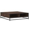 vidaXL Table basse ch&ecirc;ne marron 100x100x30 cm bois d'ing&eacute;nierie/m&eacute;tal