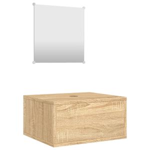 vidaXL Ensemble de meubles salle de bain 2 pcs ch&ecirc;ne bois d'ing&eacute;nierie