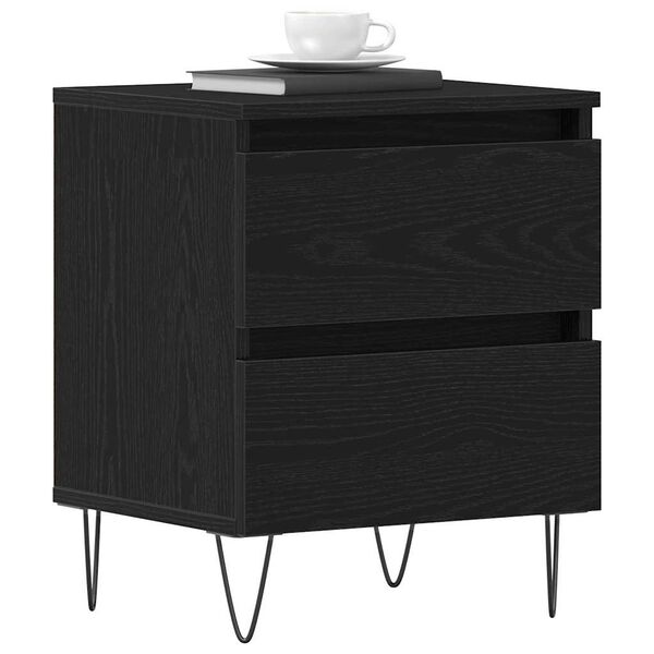 vidaXL Cabinet de chevet Ch&ecirc;ne noir 40 x 35 x 50 cm Bois d'ing&eacute;nierie