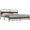 vidaXL Cadre de lit en m&eacute;tal sans matelas ch&ecirc;ne marron 200x200 cm
