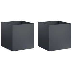vidaXL Cache-pot de jardin 2 pc Anthracite 45 x 45 x 45 cm