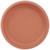 vidaXL Plateau &agrave; fleurs rond 24 pcs Rouge brique &Oslash; 21,5 x 2,5 cm