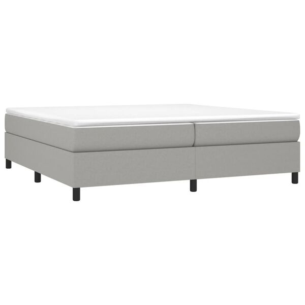 vidaXL Sommier &agrave; lattes de lit avec matelas Gris clair 200x200cm Tissu