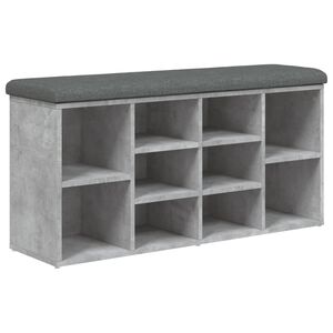 vidaXL Banc &agrave; chaussures gris b&eacute;ton 102x32x50 cm bois d'ing&eacute;nierie