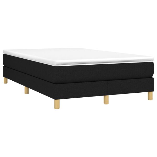 vidaXL Sommier &agrave; lattes de lit avec matelas Noir 120x200 cm Tissu