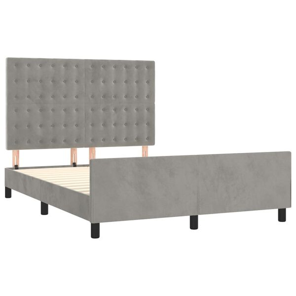 vidaXL Cadre de lit sans matelas gris clair 140x190 cm velours
