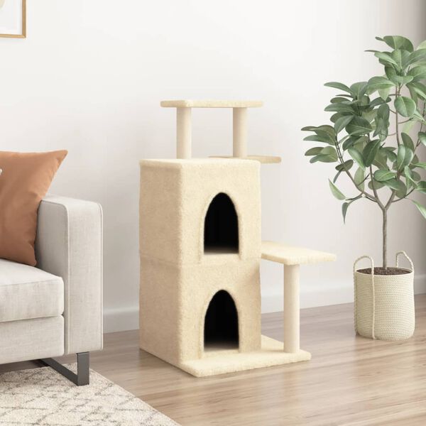 vidaXL Arbre à chat avec griffoirs en sisal crème 97 cm