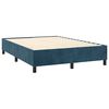 vidaXL Sommier &agrave; lattes de lit et matelas Bleu fonc&eacute; 140x190cm Velours