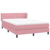 vidaXL Sommier &agrave; lattes de lit avec matelas rose 160x210 cm velours
