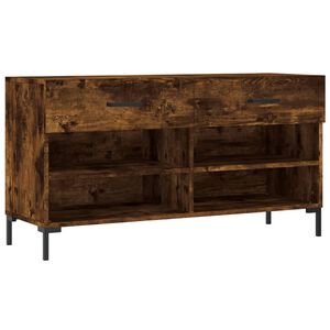 vidaXL Banc &agrave; chaussures ch&ecirc;ne fum&eacute; 102x35x55 cm bois d'ing&eacute;nierie