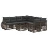 vidaXL Ensemble de canap&eacute; de jardin 9 pc Gris polyrotin