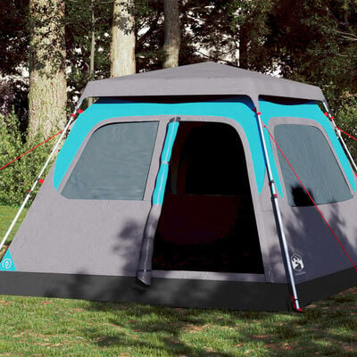 vidaXL Tente de camping à dôme 4 personnes bleu libération rapide