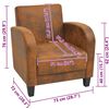 vidaXL Fauteuil Marron Similicuir daim