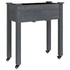 vidaXL Jardini&egrave;re sur roues avec doublure gris 71x37x80 cm bois sapin