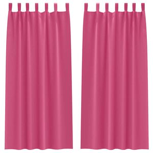 vidaXL Rideaux occultants avec anneaux 2 pc Rose vif 225 x 140 cm