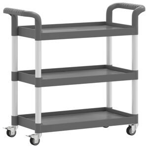 vidaXL Chariot &agrave; 3 niveaux gris 77x34x72 cm aluminium