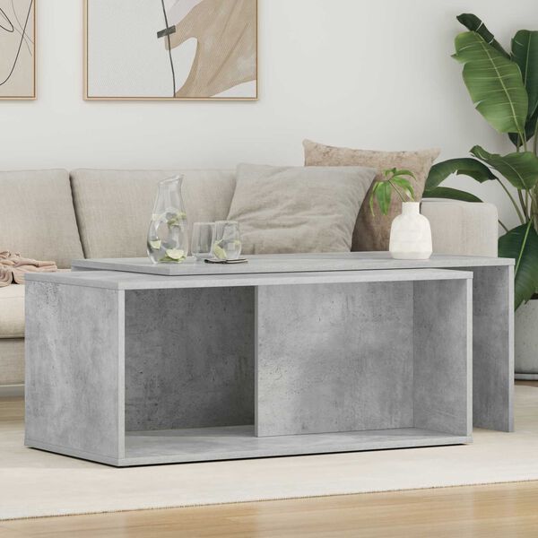 vidaXL Ensemble de tables basses 2 pcs Gris b&eacute;ton Bois d'ing&eacute;nierie