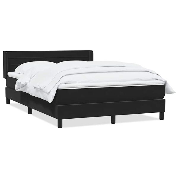 vidaXL Sommier &agrave; lattes de lit avec matelas noir 160x220 cm velours