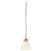 vidaXL Lampe suspendue industrielle Blanc Fer et bois solide 46 cm E27