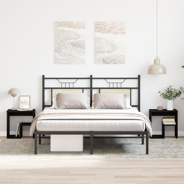 vidaXL Cabinet de chevet 2 pcs Ch&ecirc;ne noir 40 x 30 x 40 cm