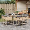 vidaXL Ensemble &agrave; manger de jardin et coussins 9 pcs m&eacute;lange beige