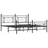 vidaXL Cadre de lit m&eacute;tal sans matelas avec pied de lit noir 183x213cm