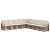 vidaXL Ensemble de canap&eacute; de jardin 9 pc Beige polyrotin