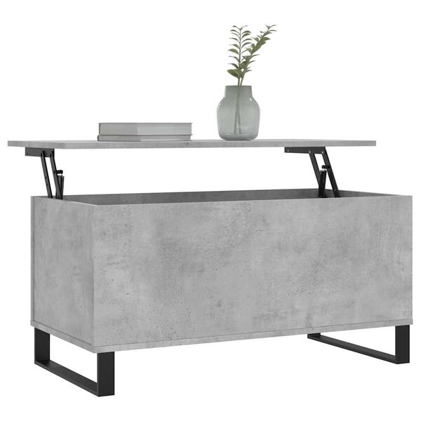 vidaXL Table basse Gris béton 90x44,5x45 cm Bois d'ingénierie