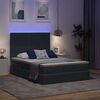 vidaXL Lit avec rangement et LED Gris fonc&eacute; 140 x 200 cm Velours