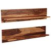 vidaXL &Eacute;tag&egrave;res murales 2 pcs 118 x 26 x 20 cm Bois de Sesham massif
