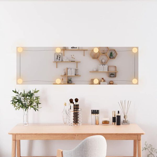 vidaXL Miroir mural avec lumi&egrave;res LED 30x100 cm verre rectangulaire