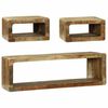 vidaXL Ensemble meuble TV 3 pcs Marron Bois de manguier massif