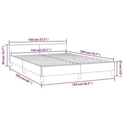 vidaXL Cadre de lit sans matelas gris foncé 140x200 cm tissu