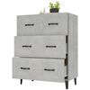 vidaXL Buffet gris béton 69,5x34x90 cm bois d'ingénierie
