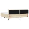 vidaXL Lit &agrave; ressorts avec matelas avec LED Cr&egrave;me 200 x 200 cm tissu