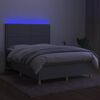 vidaXL Sommier &agrave; lattes de lit et matelas et LED Gris clair 140x190 cm