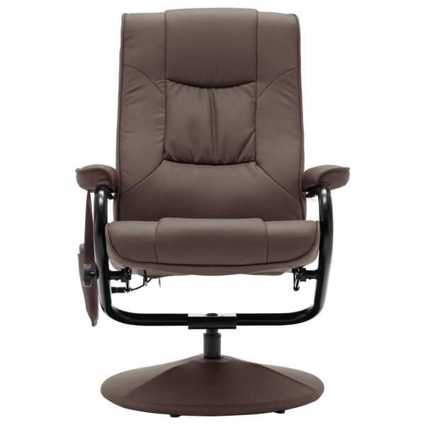 vidaXL Fauteuil de massage avec repose-pied marron similicuir