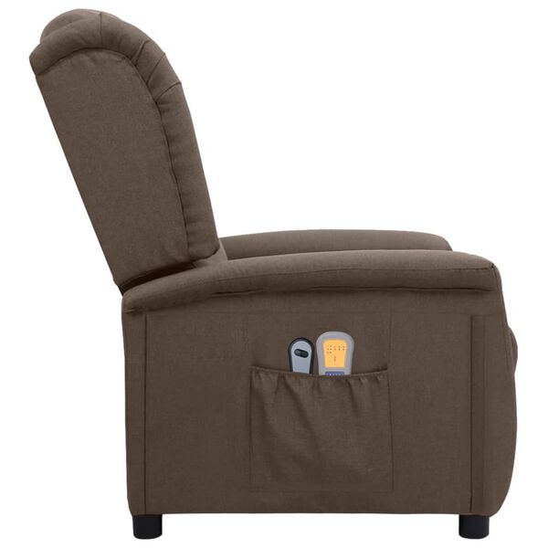 vidaXL Fauteuil &eacute;lectrique de massage Taupe Tissu